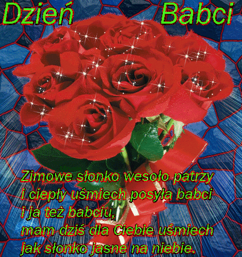 Błyszczący bukiet czerwonych róż dla babci
